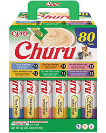 INABA Cat Churu Chicken and Tune Receipe 80x14g mix krémes finomságok csirkével és tonhallal macskák számára