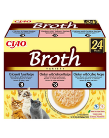 INABA Ciao Broth Variety nagy kiszerelésben 24×40 g – gazdaságos, leveses kiegészítő eledel macskáknak