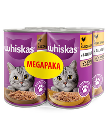 WHISKAS Felnőtt Megapaka Mix ízek csirkével és kacsával zselében 4x400 g felnőtt macskák számára