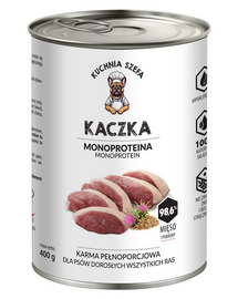 KUCHNIA SZEFA Kacsa Monoproteinás kutyatáp minden fajtájú kutyának 400 g