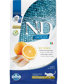 N&D Ocean Cat Neutered Adult Herring & Orange 300 g śledź i pomarańcza dla kastratów