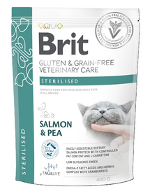 BRIT Grain Free Veterinary Care Cat Sterilised Salmon and Pea 400 g