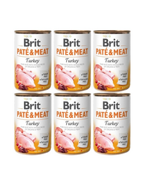 BRIT Pate&Meat turkey 6x400 g pasztet z indykiem dla psa