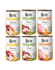 BRIT Pate&Meat Mix smaków z drobiem 6x400 g pasztet dla psów