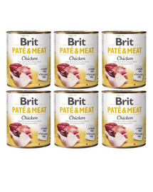 BRIT Pate&Meat chicken 6x800 g pasztet z kurczakiem dla psa