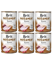 BRIT Pate&Meat rabbit 6x800 g pasztet z królikiem dla psa