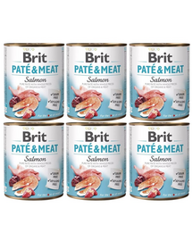 BRIT Pate&Meat salmon 6x800 g pasztet z łososiem dla psa