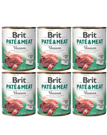 BRIT Pate&Meat venison 6x800 g pasztet z dziczyzną dla psa