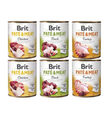 BRIT Pate&Meat Mix smaków z drobiem 6x800 g pasztet dla psów