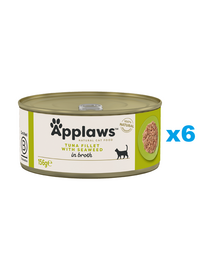 APPLAWS Cat Adult Tuna with Seaweed in Broth tuńczyk z wodorostami w bulionie 6x156 g