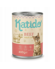 KATIDO Adult Cat Beef 400 g marhahús lazacolajjal macskáknak