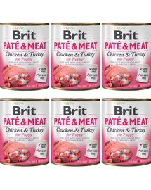 BRIT Pate&Meat puppy 6x800 g pasztet dla szczeniąt