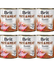 BRIT Pate&Meat rabbit 6x800 g pasztet z królikiem dla psa