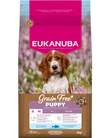 EUKANUBA Grain Free Puppy Small Medium Ocean Fish 3 kg gabonamentes kutyatáp kicsi és közepes fajtájú kölyköknek halal