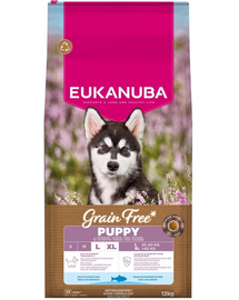 EUKANUBA Grain Free Puppy Large Ocean Fish 12 kg gabonamentes kutyatáp nagytestű fajták számára halalapú