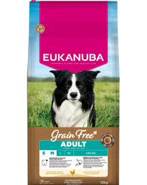 EUKANUBA Grain Free Adult Small Medium Chicken 12 kg gabonamentes kutyatáp kicsi és közepes testű kutyáknak csirkével