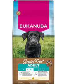 EUKANUBA Grain Free Adult Large Chicken 12 kg gabonamentes kutyatáp nagytestű kutyáknak csirkével