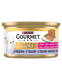 GOURMET Gold Kitten borjúhússal pástétom 85g nedves eledel kölyökmacskáknak