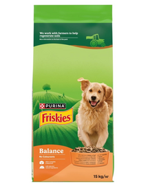 FRISKIES Balance Csirke, Marha és Zöldségek 10+5 kg – száraz kutyaeledel csirkével, marhahússal és zöldségekkel