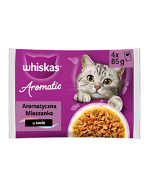 WHISKAS Aromatic Adult Aromás válogatás szószban 4 × 85 g – nedves eledel macskáknak