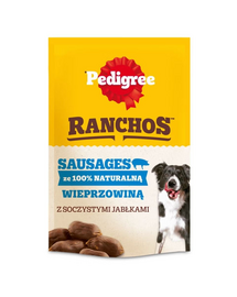 PEDIGREE Ranchos Sausages 100% sertéshús 60g természetes jutalomfalatok kutyáknak