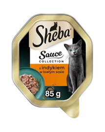 SHEBA Szósz Kollekció pulykával fehér szószban 85 g nedves macskaeledel
