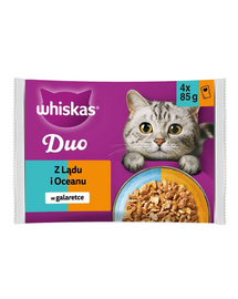 WHISKAS Duo Adult szárazföldi és tengeri ízek zselében 4x85 g nedves macskaeledel