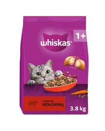 WHISKAS Adult marhahússal 3,8 kg – száraz eledel felnőtt macskáknak