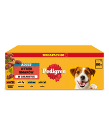 PEDIGREE Felnőtt Ízek Választéka zselében 80x100 g nedves kutyatáp