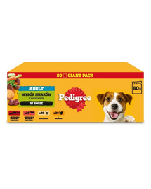 PEDIGREE Felnőtt Ízek Választéka szószban 80x100 g nedves kutyatáp