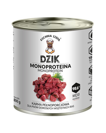 KUCHNIA SZEFA Monoproteina Dzik 800g nedves kutyatáp