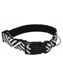 BARRY KING Kutya nyakörv tartós szövetből 1,5x30-40cm fehér-fekete csíkos
