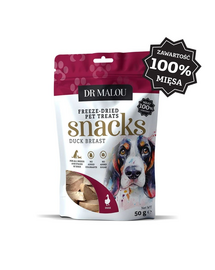 DR MALOU Húsos kockák 100% liofilizált kacsamellből 50g kutyakeksz