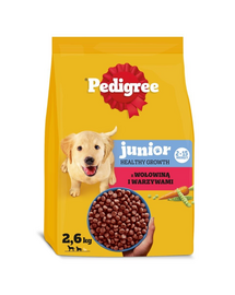 PEDIGREE Junior marhahússal és zöldségekkel 2,6 kg száraz táp kölyökkutyák számára közepes és nagy fajtákhoz