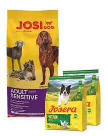 JOSERA JosiDog Adult Sensitive 15 kg + 2x900g ingyenes étel