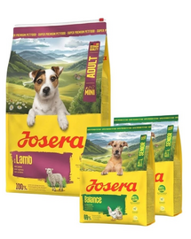 JOSERA Lamb Adult Mini 10 kg monoproteinás táplálék kisméretű kutyák számára + 2x900g táplálék AJÁNDÉK