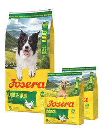 JOSERA Light Vital 12,5kg kutyáknak a testsúly kontrolljához + 2x900g táp ingyen
