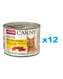 ANIMONDA Carny Senior Wołowina, Kurczak i Ser 12x200 g
