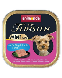 ANIMONDA Vom Feinsten Mini csirkével, lazaccal és kaporral 100g nedves táplálék kisméretű kutyák számára