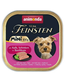 ANIMONDA Vom Feinsten Mini borjúhússal, sonkával és bazsalikommal 100g nedves táplálék kisméretű kutyáknak