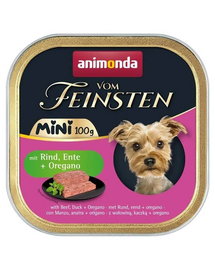 ANIMONDA Vom Feinsten Mini z wołowiną, kaczką i oregano 100g mokra karma dla psów małych ras