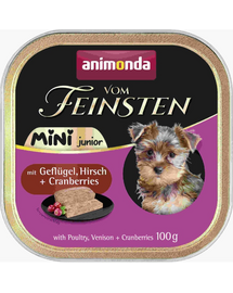 ANIMONDA Vom Feinsten Mini Junior z drobiem, dziczyzną i żurawiną 100g mokra karma dla szczeniąt małych ras