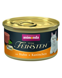 ANIMONDA Vom Feinsten Mousse z kurczakiem i królikiem 85g mus dla kotów