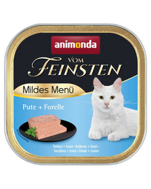 ANIMONDA Vom Feinsten Mild Menue Pulyka és pisztráng 100g pástétom macskáknak