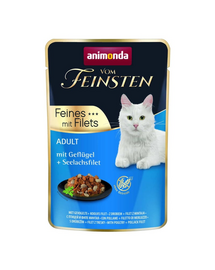 ANIMONDA Vom Feinsten Fines mit Filets Adult Csirke és tőkehal filé 85g nedves macskaeledel