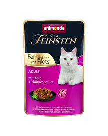 ANIMONDA Vom Feinsten Fines mit Filets Adult Borjúhús és csirke filé 85g nedves macskaeledel