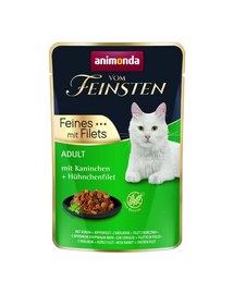 ANIMONDA Vom Feinsten Fines mit Filets Adult Nyúl és csirke filé 85g nedves macskaeledel