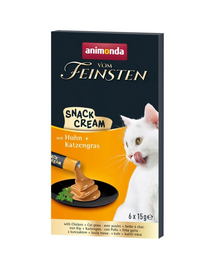 ANIMONDA Vom Feinsten Snack Cream csirkével és macskafűvel 6x15g krémes jutalom macskáknak
