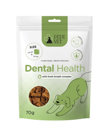 PAKA ZWIERZAKA PEPE Vet Przysmaki funkcjonalne Dental Health 70g przysmaki na zdrowe zęby dla psów
