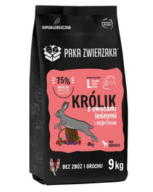 PAKA ZWIERZAKA Nyúl erdei gyümölcsökkel L 9 kg száraz táp nagy kutyák számára
